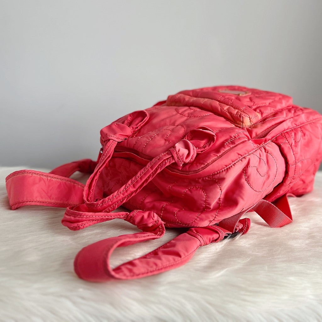 Marc Jacobs Strawberry Front Logo Quilted Backpack