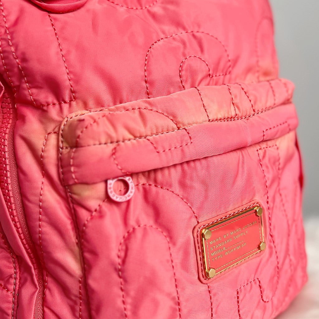 Marc Jacobs Strawberry Front Logo Quilted Backpack