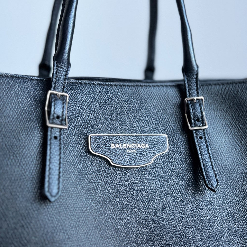 Balenciaga Black Leather Motorcycle Large Booktote Shoulder Bag Excellent
