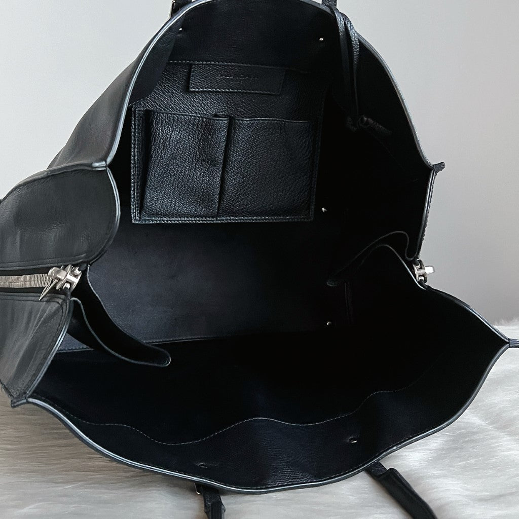 Balenciaga Black Leather Motorcycle Large Booktote Shoulder Bag Excellent
