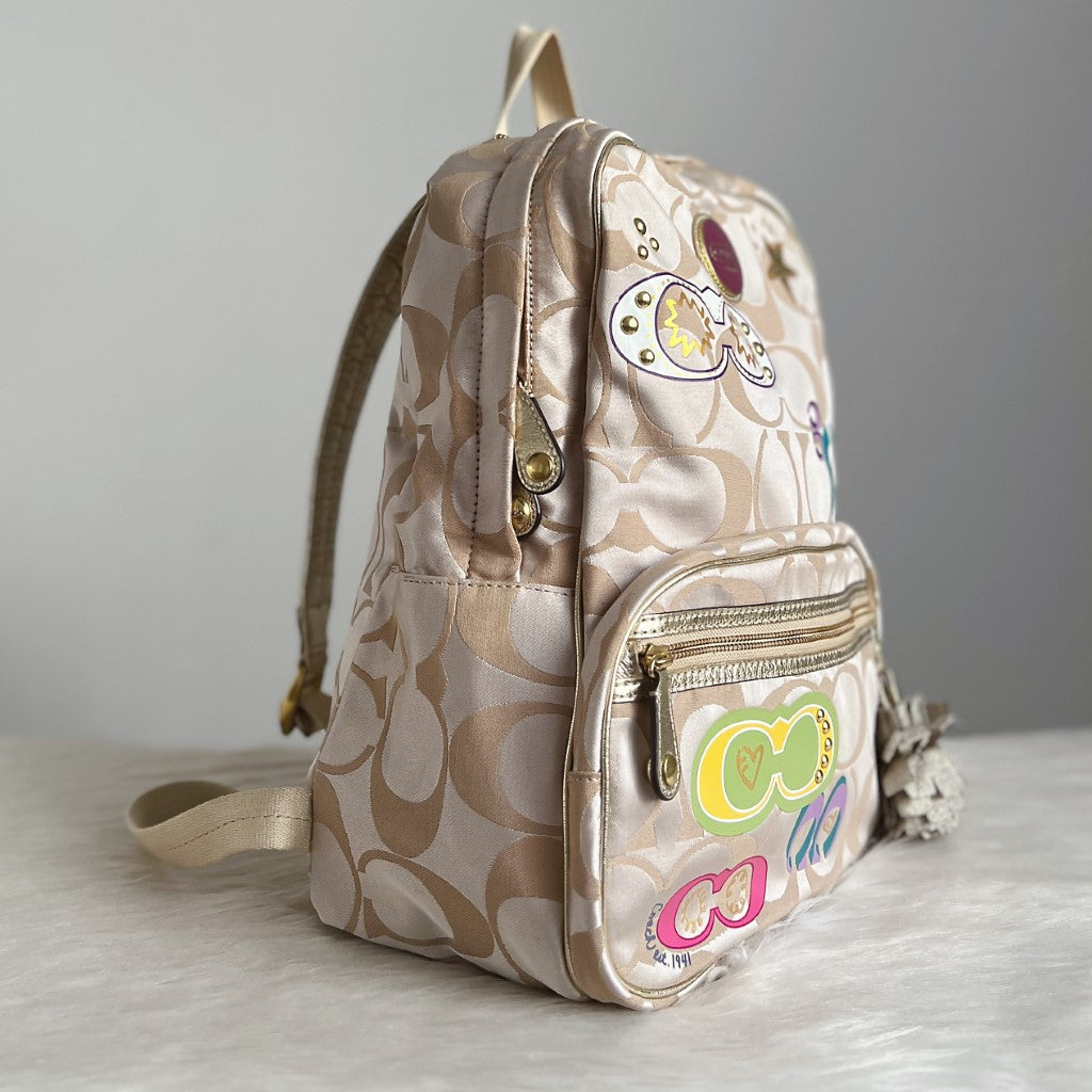 Coach Monogram Playful Pattern Multi-Compartment Backpack