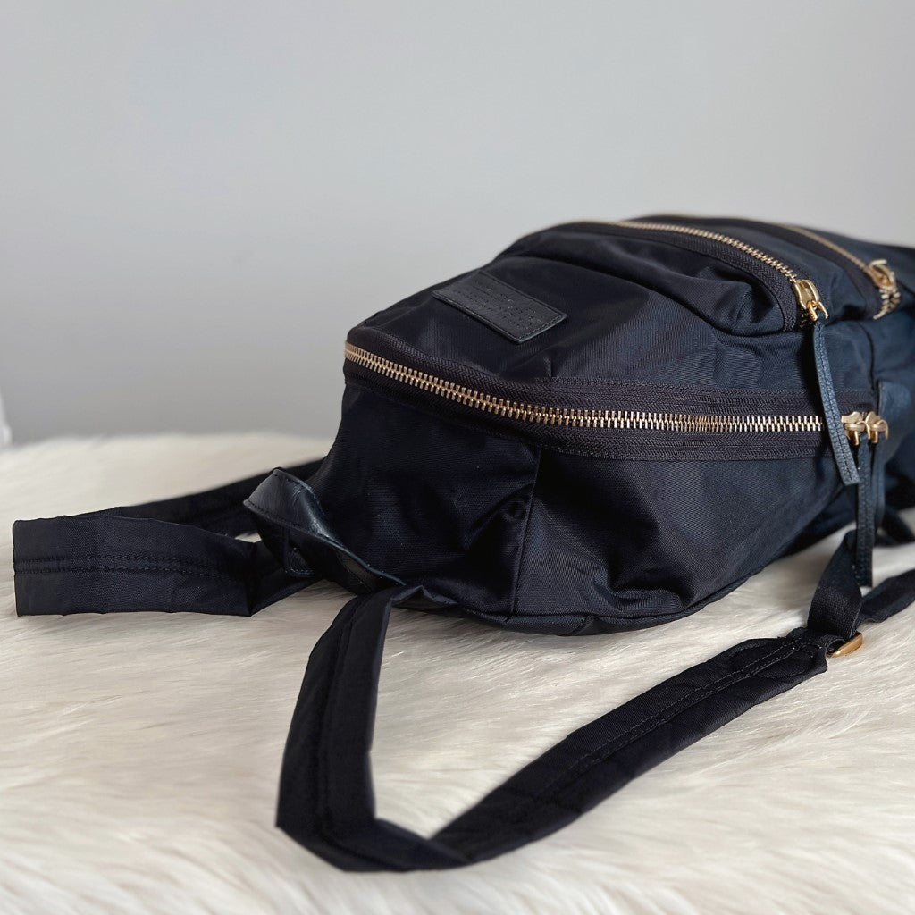 Marc Jacobs Black Layered Zip Detail Backpack