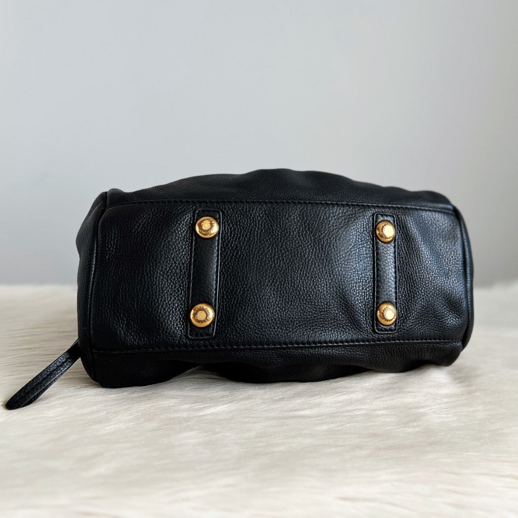 Marc Jacobs Black Leather Classic Q Tote Bag