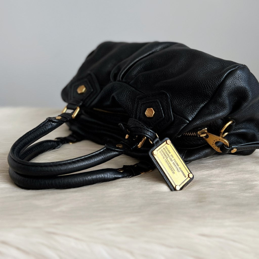 Marc Jacobs Black Leather Classic Q Tote Bag