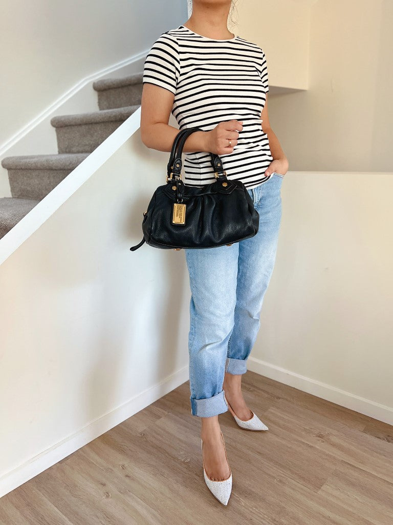 Marc Jacobs Black Leather Classic Q Tote Bag
