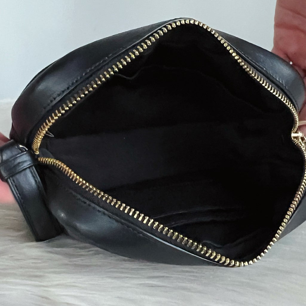 Coach Black Leather Monogram Patchwork Crossbody Shoulder Bag Like New