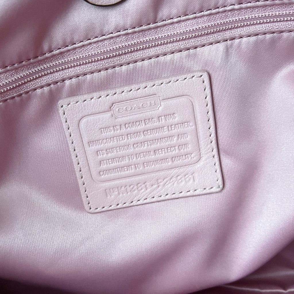 Coach Pink Leather Triple Compartment Shoulder Bag