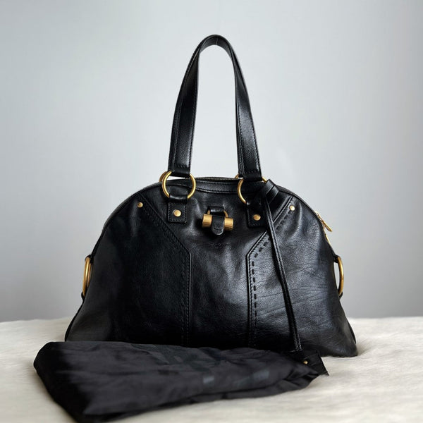 Saint Laurent YSL Black Leather Iconic Muse Bag
