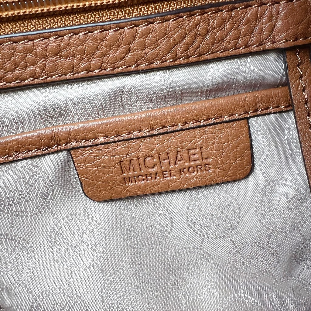 Michael Kors Caramel Leather Gold Chain Drawstring 2 Way Shoulder Bag Excellent