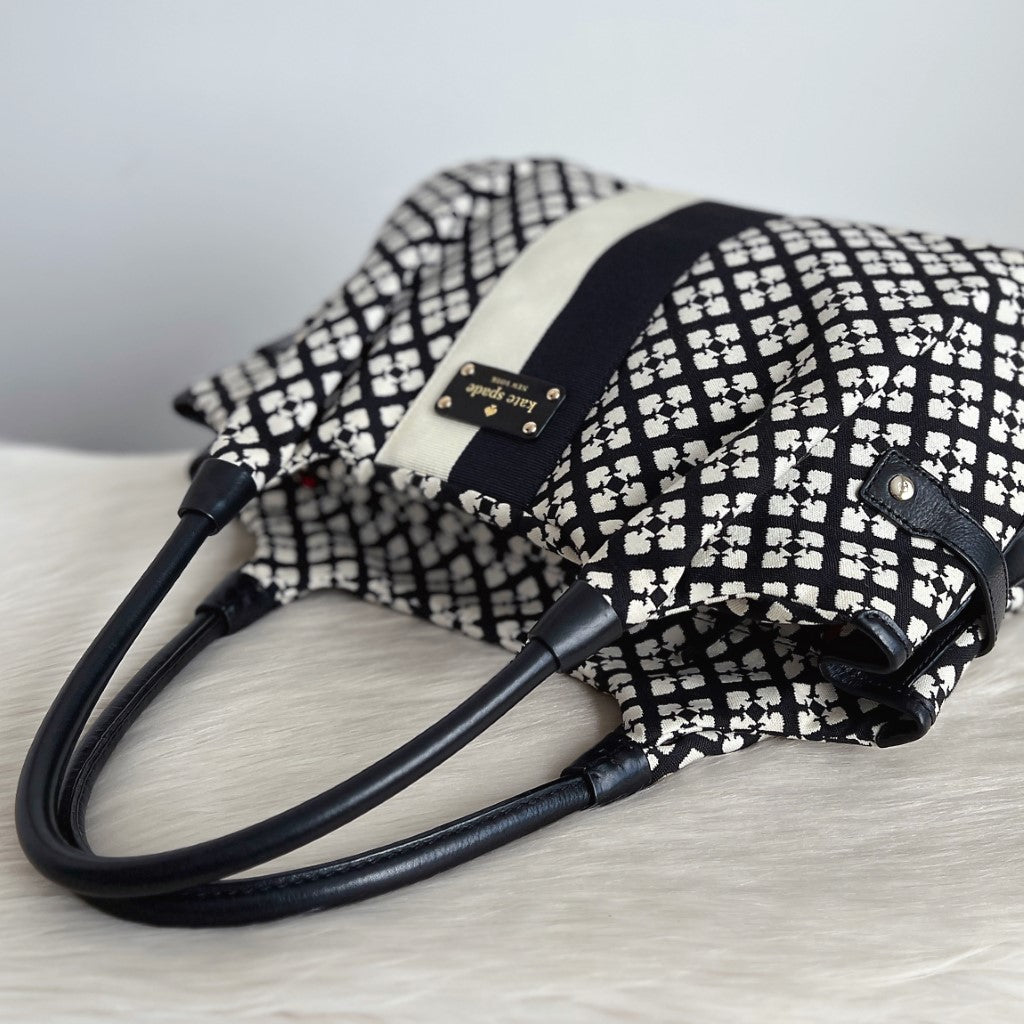 Kate Spade Black Leather Trim Colour Block Detail Shoulder Bag