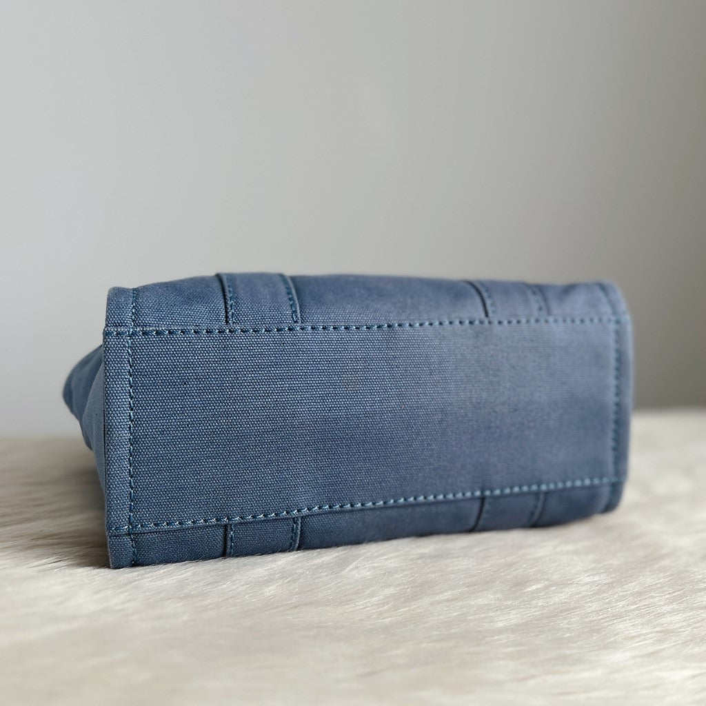 Marc Jacobs Denim Front Pattern Book Tote 2 Way Shoulder Bag
