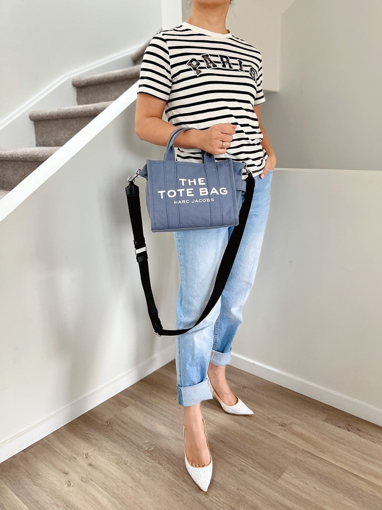 Marc Jacobs Denim Front Pattern Book Tote 2 Way Shoulder Bag