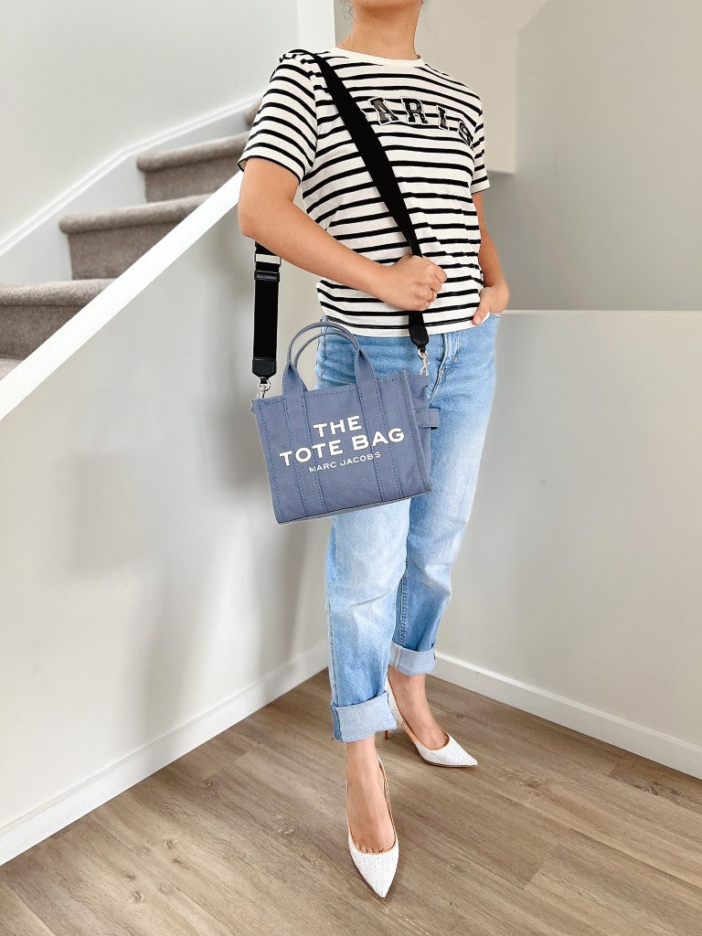 Marc Jacobs Denim Front Pattern Book Tote 2 Way Shoulder Bag