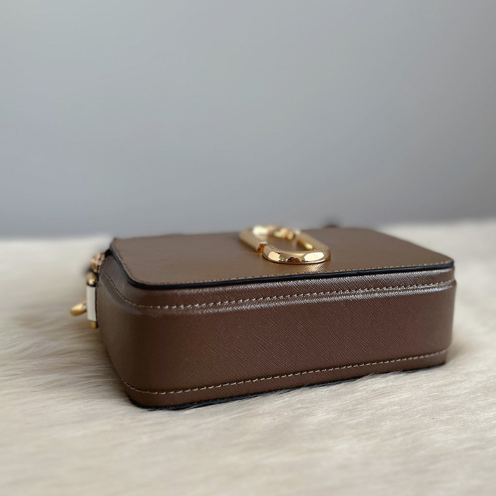 Marc Jacobs Two Tone Leather Camera Crossbody Shoulder Bag