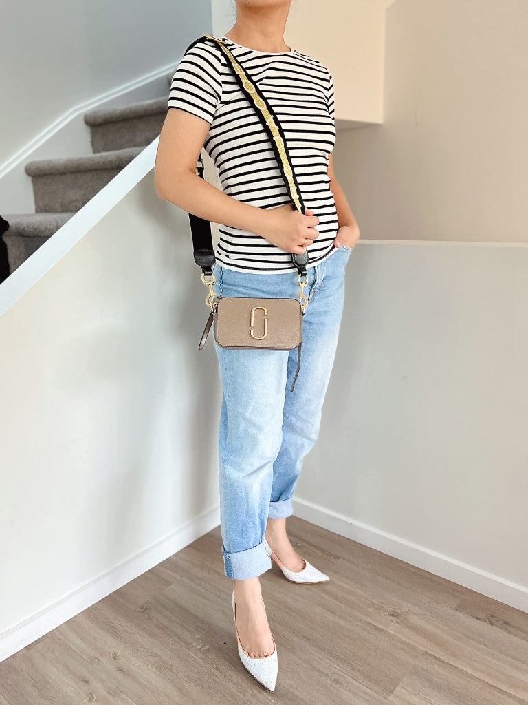 Marc Jacobs Two Tone Leather Camera Crossbody Shoulder Bag