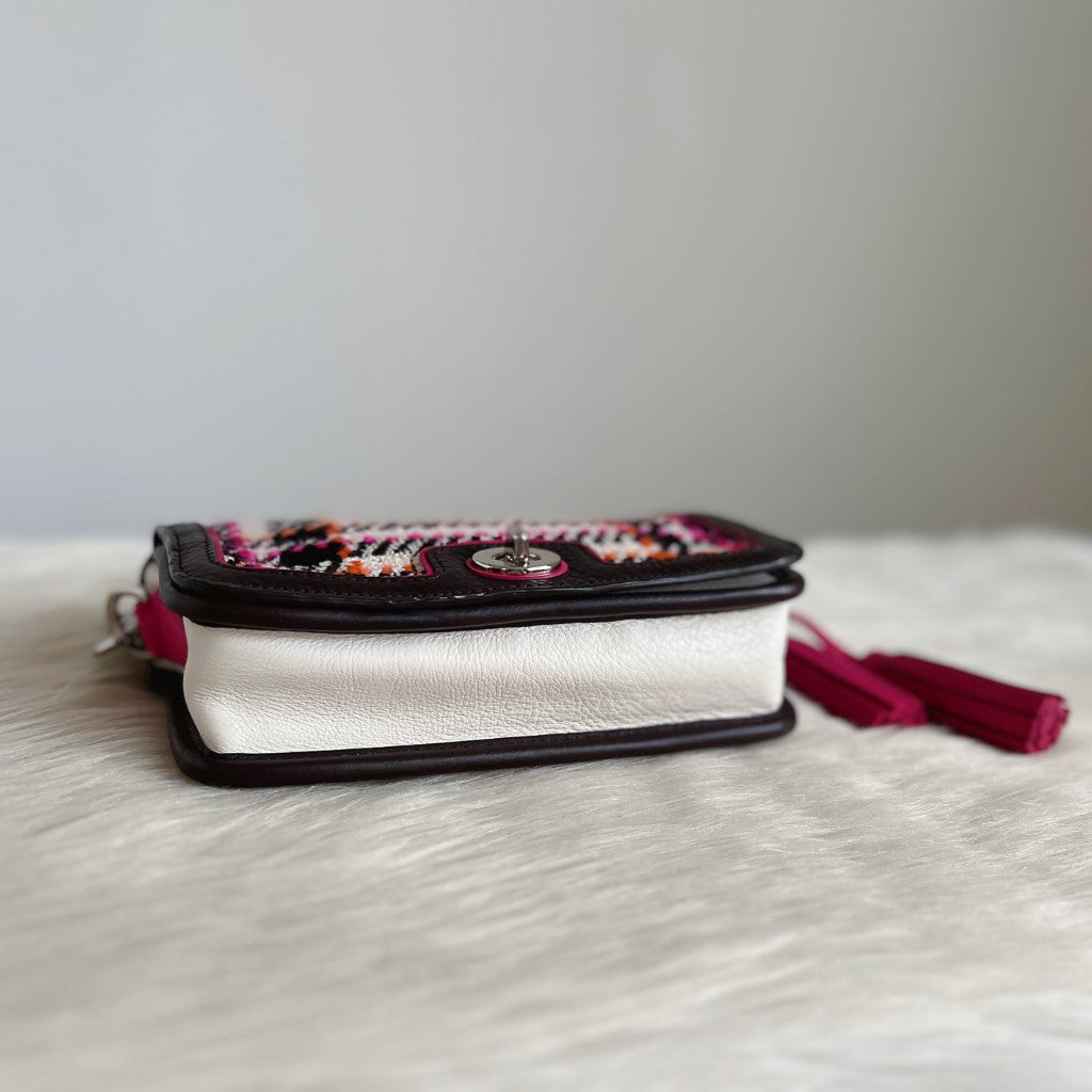 Coach Turn Lock Tassel Detail Messenger Crossbody Shoulder Bag