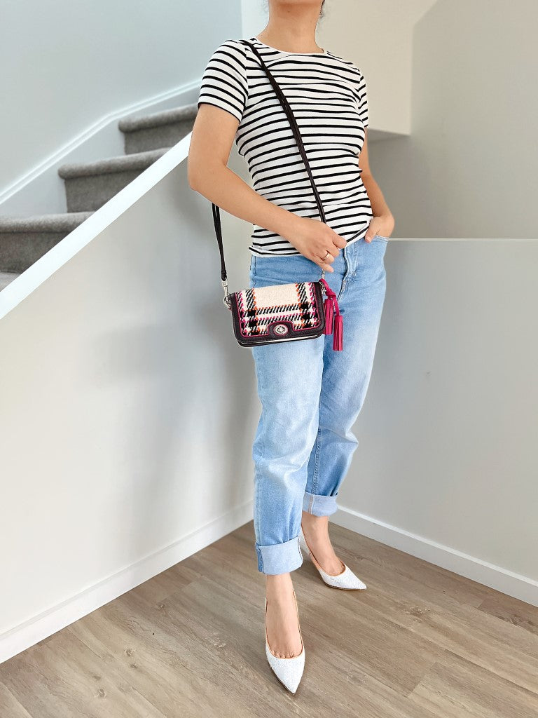 Coach Turn Lock Tassel Detail Messenger Crossbody Shoulder Bag