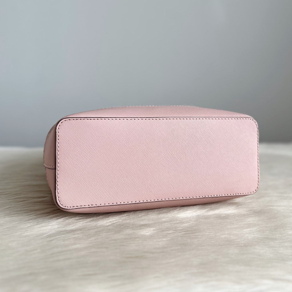 Michael Kors Pink Leather Monogram Compartment 2 Way Shoulder Bag Excellent