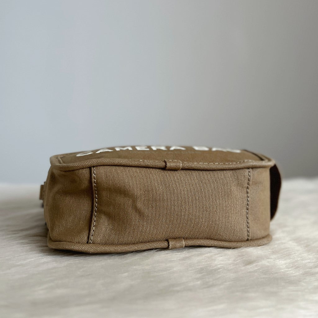 Marc Jacobs Olive Canvas Camera Crossbody Shoulder Bag Excellent