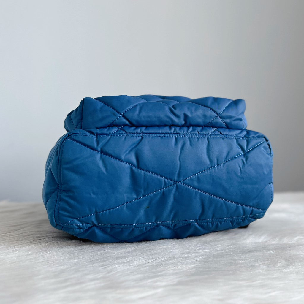 Marc Jacobs Blue Front Compartment Quilted Backpack