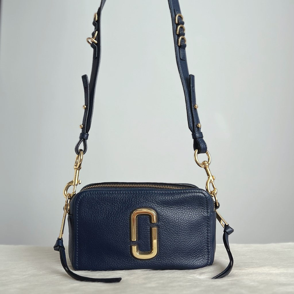 Marc Jacobs Navy Leather Camera Crossbody Shoulder Bag Excellent