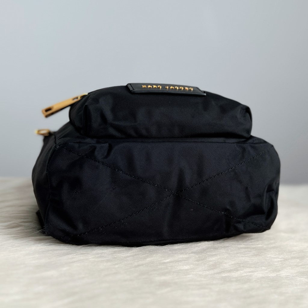 Marc Jacobs Black Nylon Front Logo Backpack