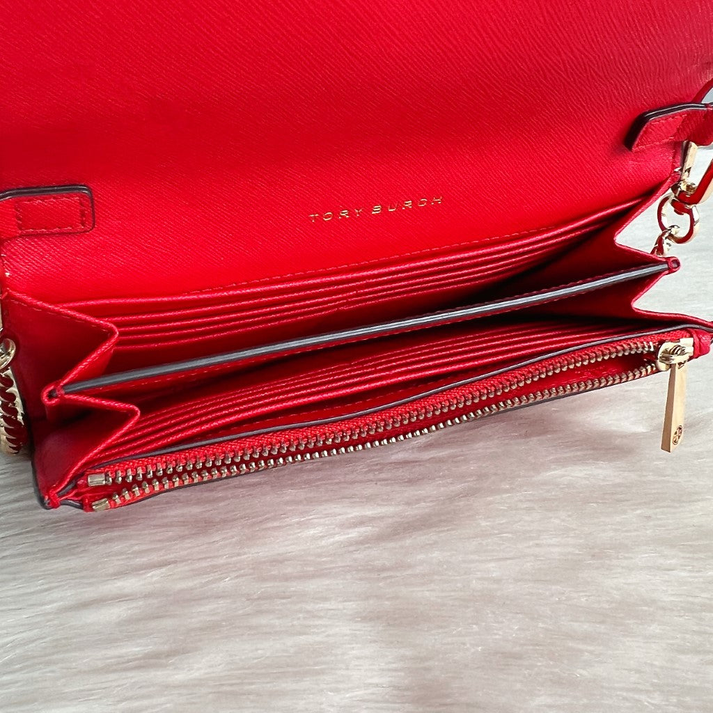 Tory Burch Red Leather Small Crossbody Shoulder Bag Excellent