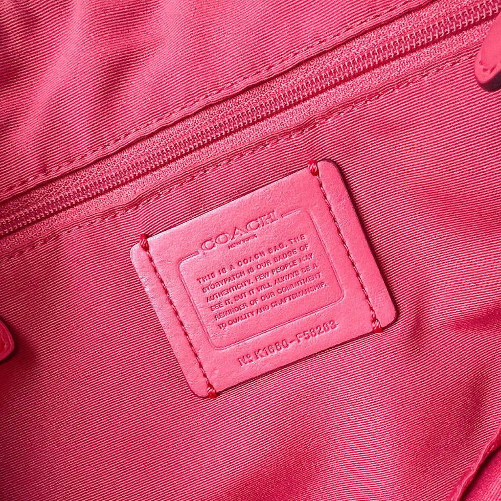 Coach Pink Leather Monogram 2 Way Shoulder Bag