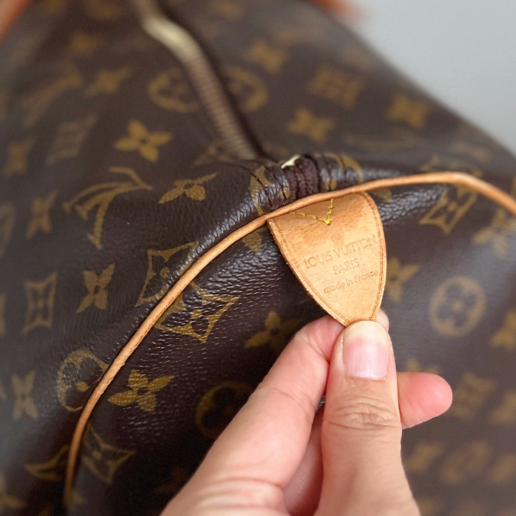 Louis Vuitton Signature Monogram Keepall 60 Travel Bag Full Set