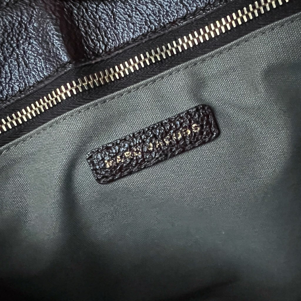 Marc Jacobs Plum Leather Front Bow Quilted 2 Way Shoulder Bag