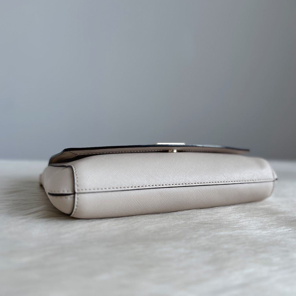 Kate Spade White Leather Gold Chain Small 2 Way Shoulder Bag