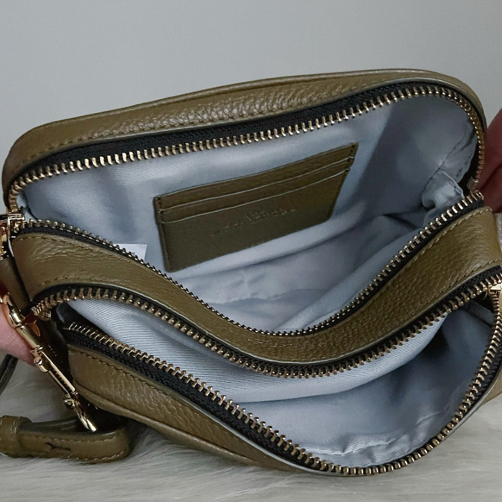 Marc Jacobs Olive Leather Camera Crossbody Shoulder Bag Excellent