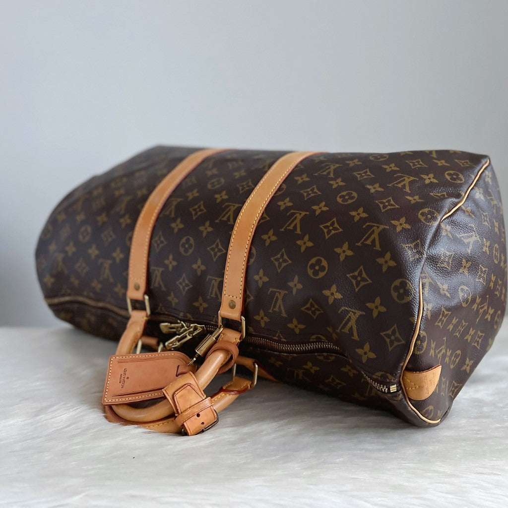 Louis Vuitton Signature Monogram Keepall 50 Travel Bag Full Set