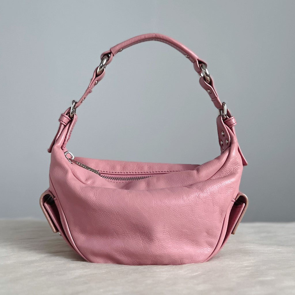 Marc Jacobs Pink Leather Side Pocket Small Shoulder Bag
