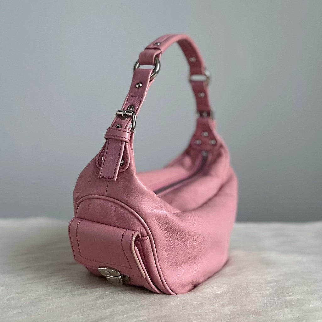 Marc Jacobs Pink Leather Side Pocket Small Shoulder Bag