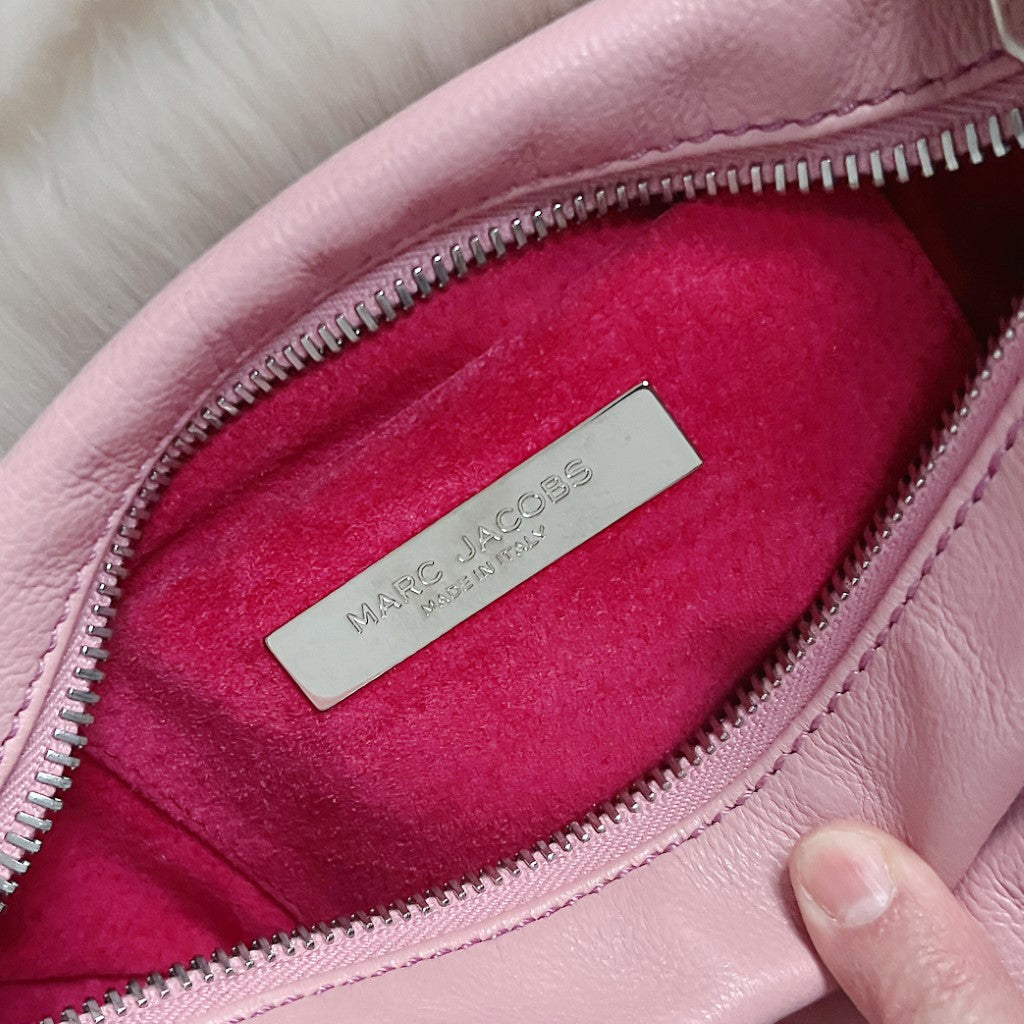 Marc Jacobs Pink Leather Side Pocket Small Shoulder Bag