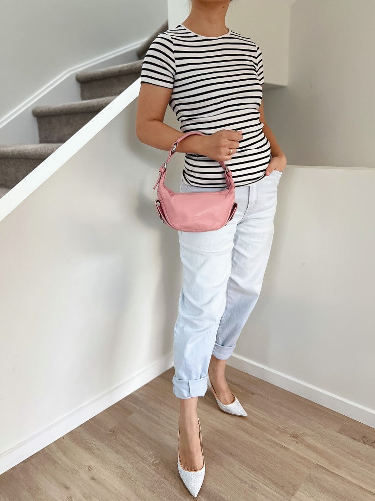 Marc Jacobs Pink Leather Side Pocket Small Shoulder Bag