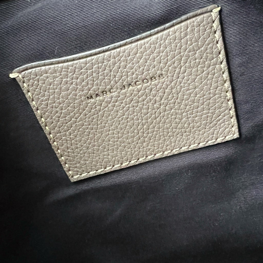 Marc Jacobs Taupe Leather Triple Compartment Shoulder Bag + Pouch Excellent