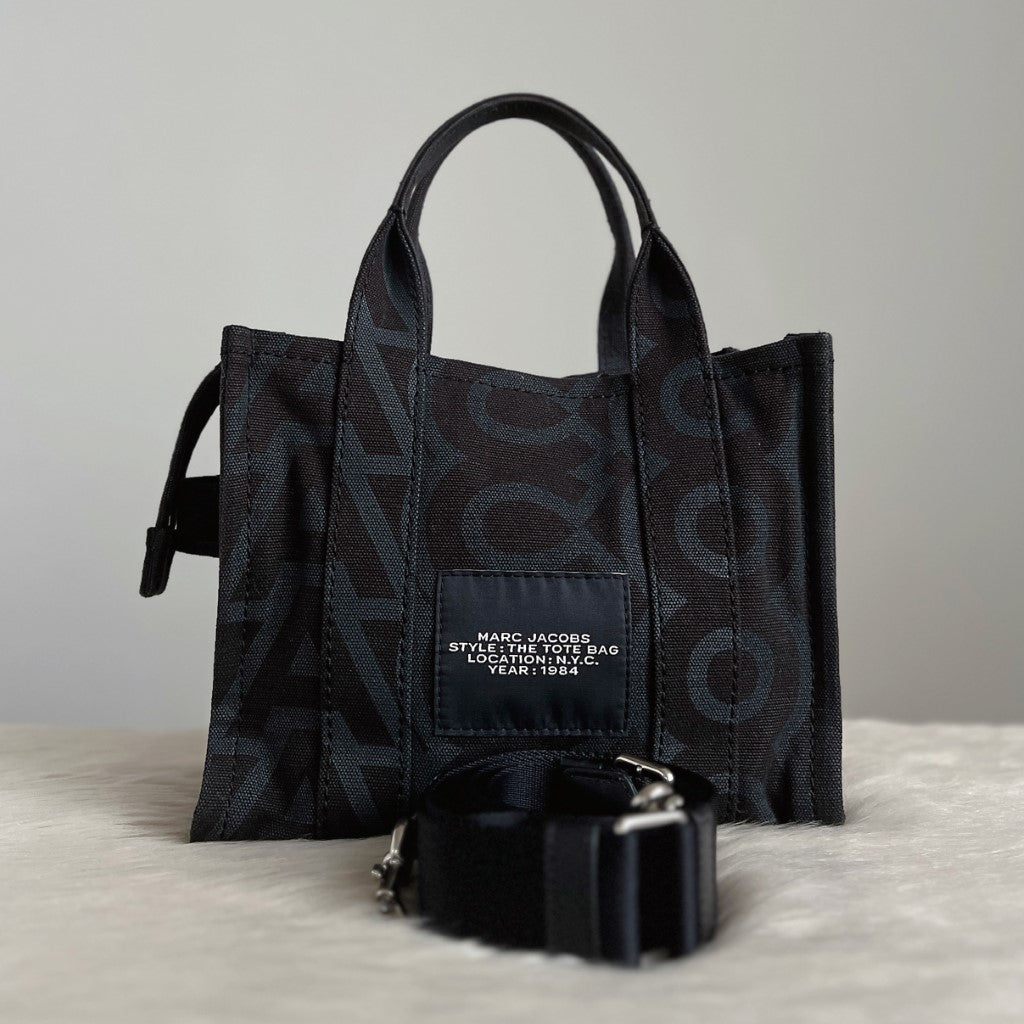 Marc Jacobs Patterned Canvas Book Tote 2 Way Shoulder Bag Excellent