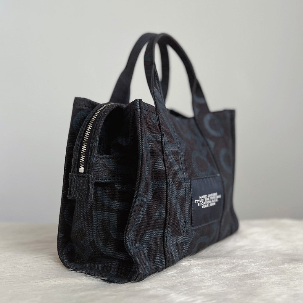 Marc Jacobs Patterned Canvas Book Tote 2 Way Shoulder Bag Excellent