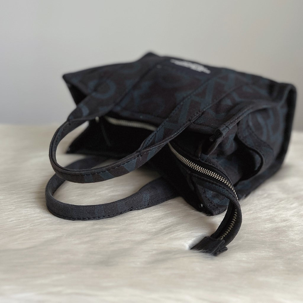 Marc Jacobs Patterned Canvas Book Tote 2 Way Shoulder Bag Excellent