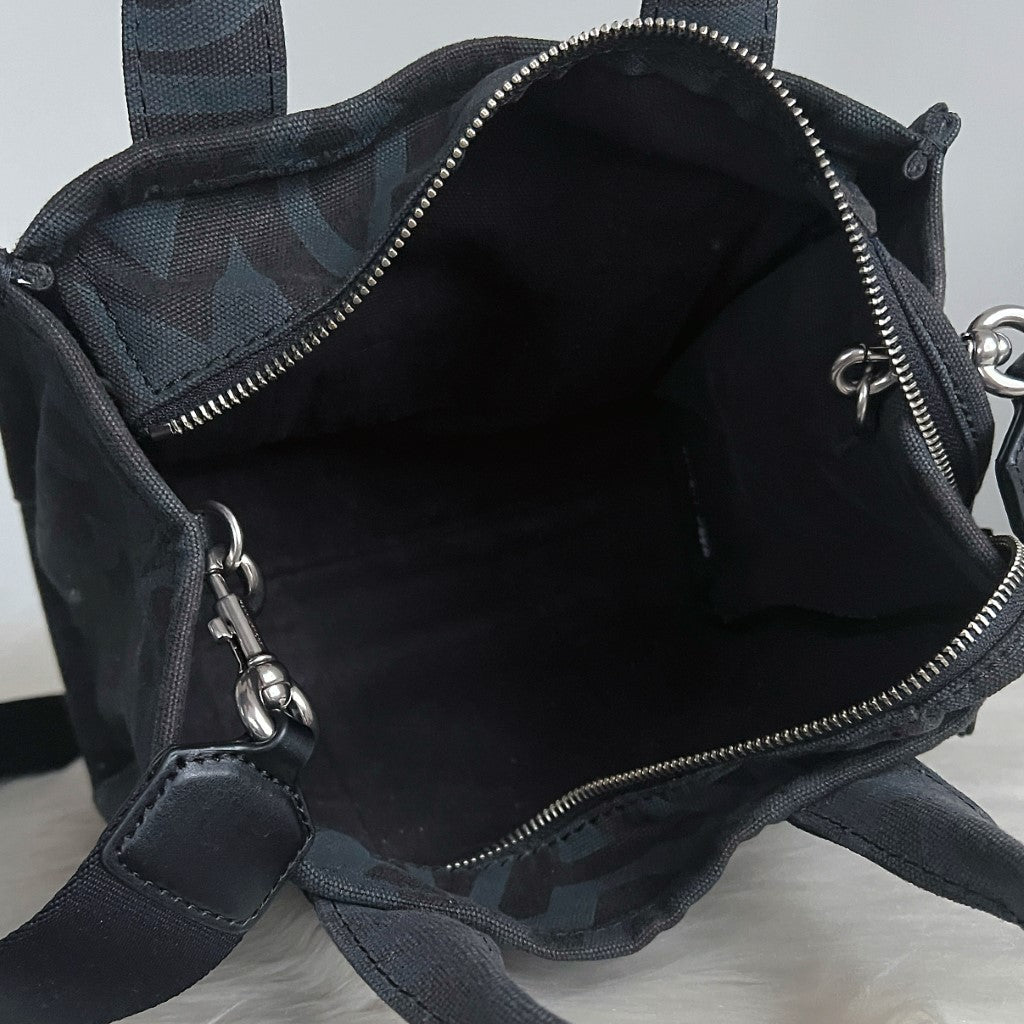Marc Jacobs Patterned Canvas Book Tote 2 Way Shoulder Bag Excellent