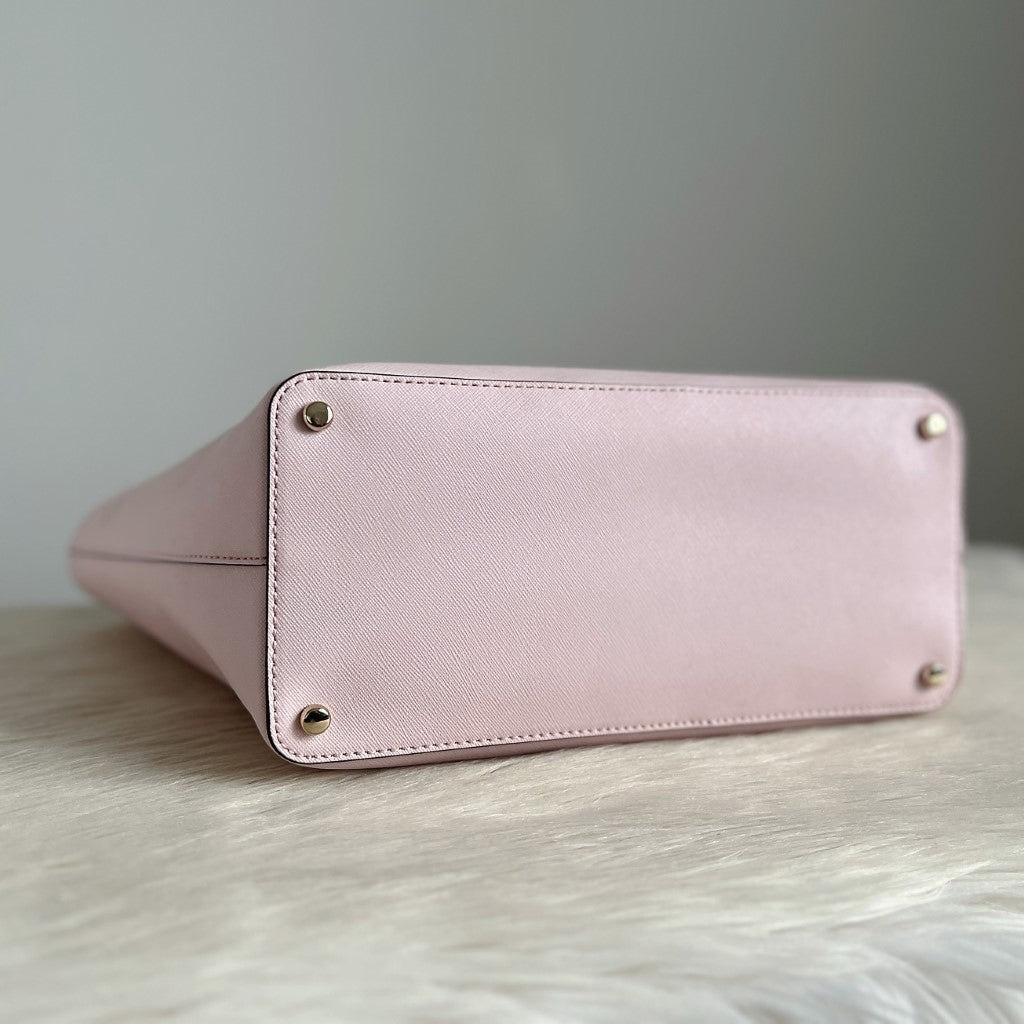 Kate Spade Blush Pink Leather Front Logo Shopper Shoulder Bag