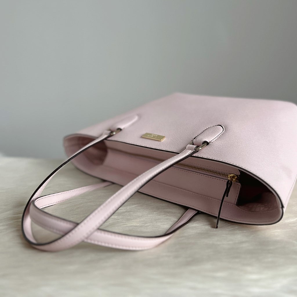 Kate Spade Blush Pink Leather Front Logo Shopper Shoulder Bag