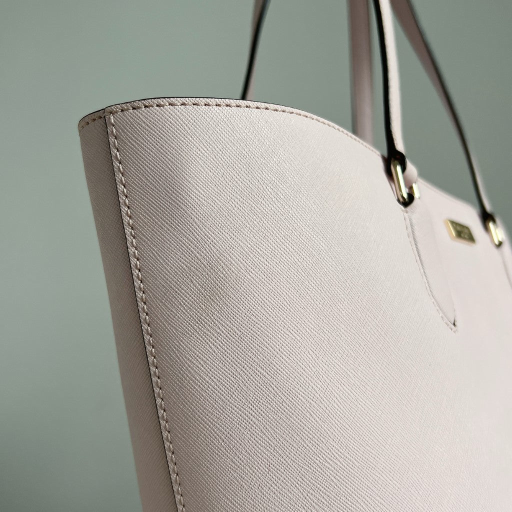 Kate Spade Blush Pink Leather Front Logo Shopper Shoulder Bag