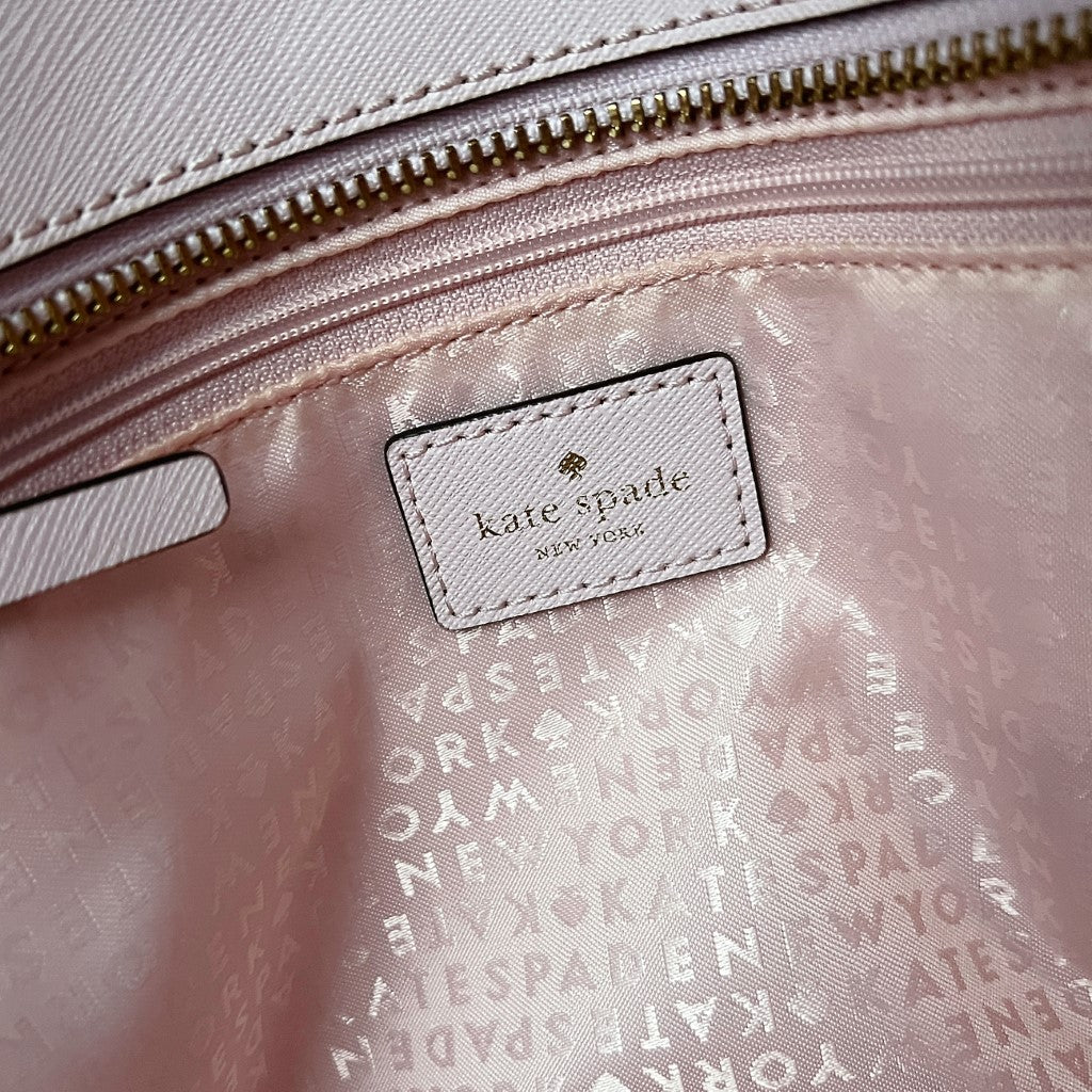 Kate Spade Blush Pink Leather Front Logo Shopper Shoulder Bag