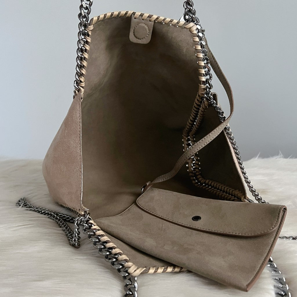 Stella Mccartney Two Tone Signature Falabella Shoulder Bag + Pouch Excellent