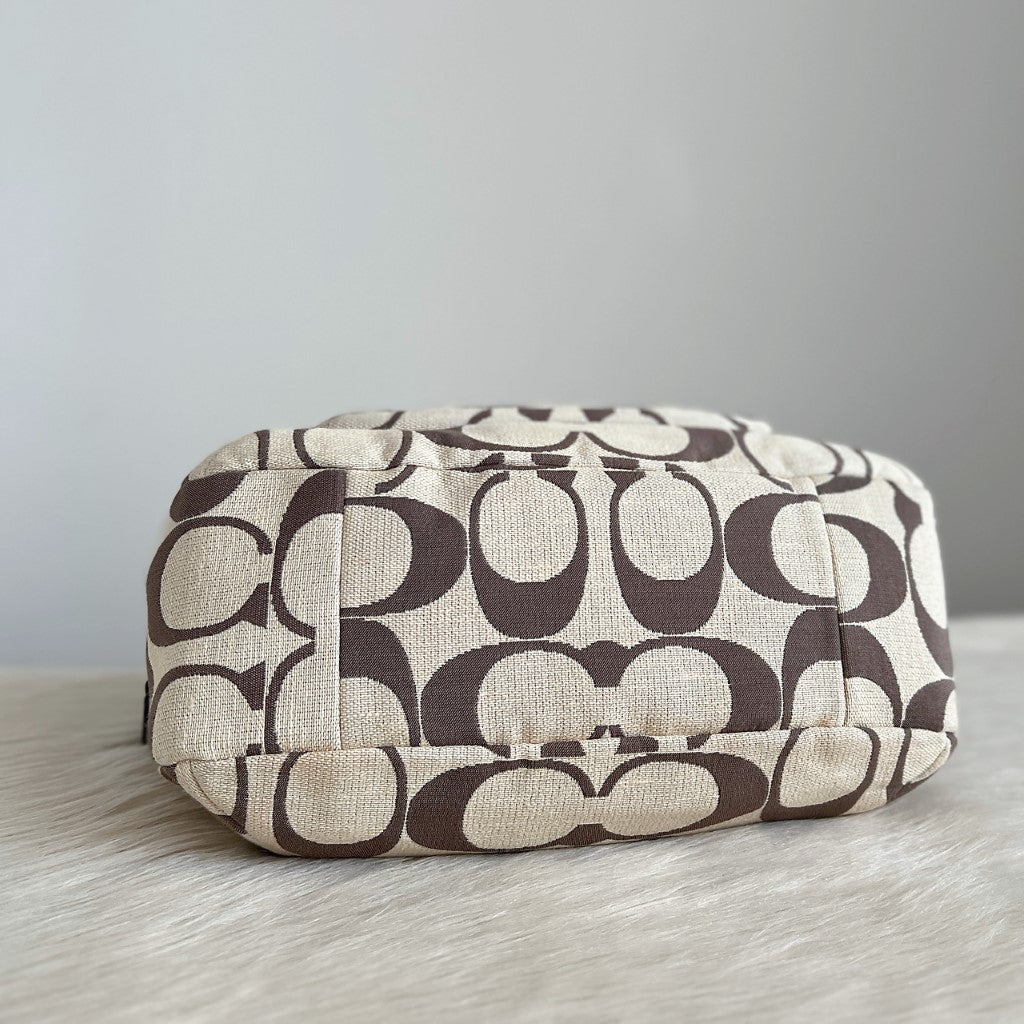 Coach Signature Monogram Front Pocket Tote Bag