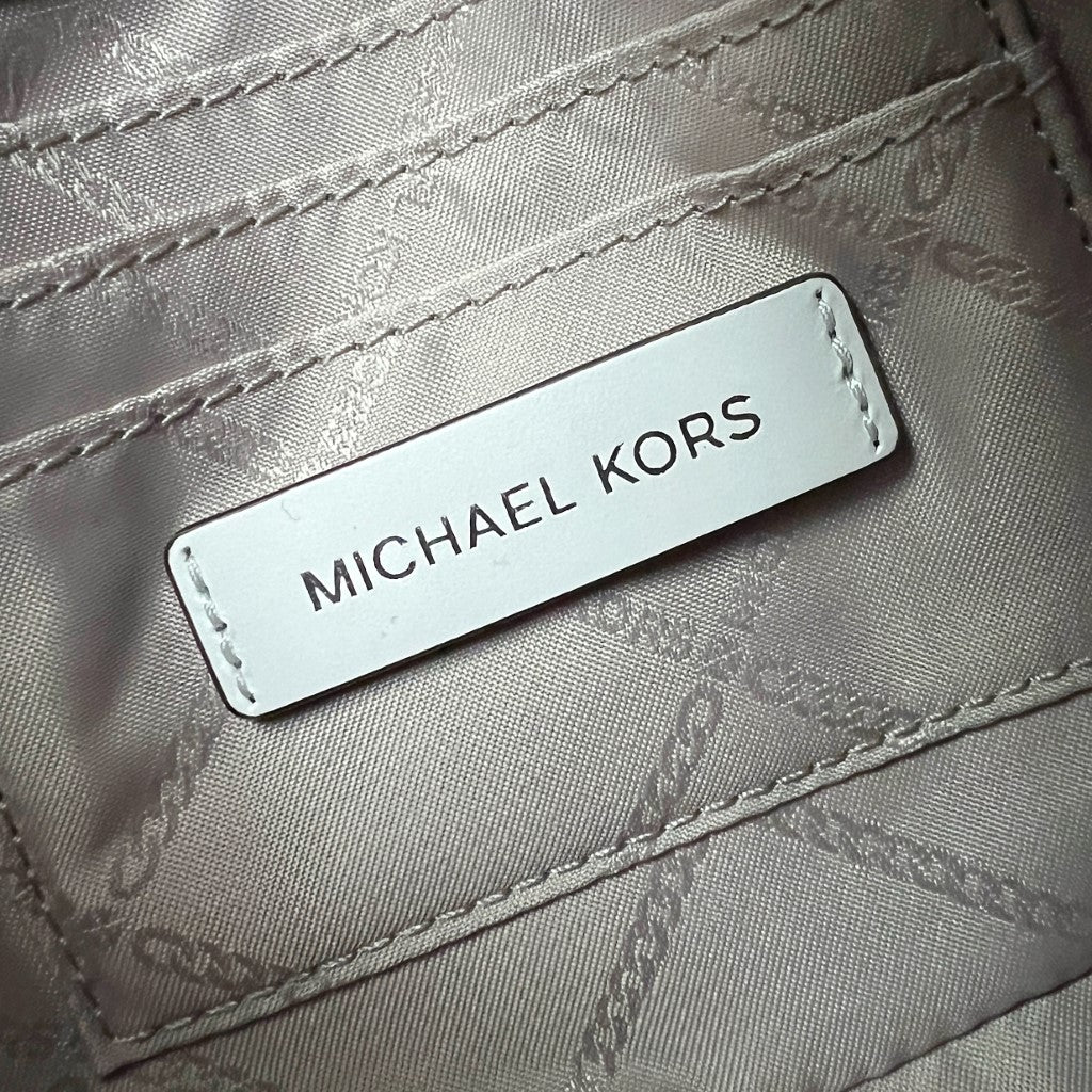 Michael Kors White Leather Studded Detail Crossbody Shoulder Bag Excellent
