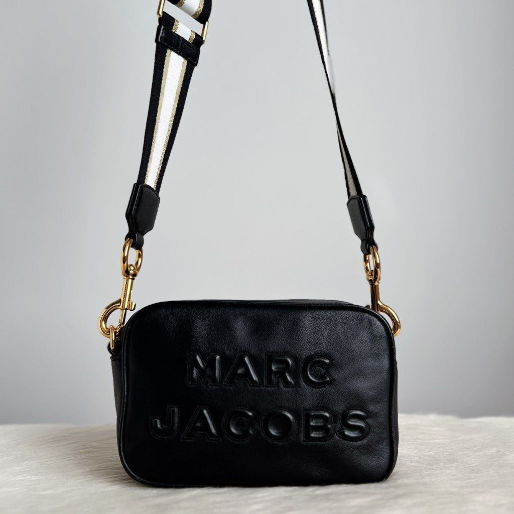 Marc Jacobs Black Leather Camera Crossbody Shoulder Bag Excellent